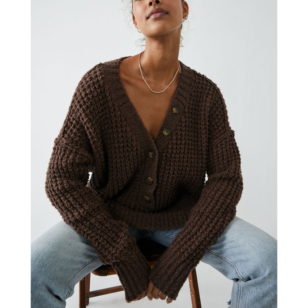 đ LAST CHANCEđ FREE PEOPLE Whistle Thermal Henley / Brownstone Combo - Picture 5 of 9
